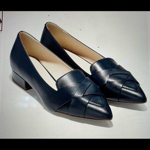 Cole Hahn Marine Blue Leather Camilla Flat